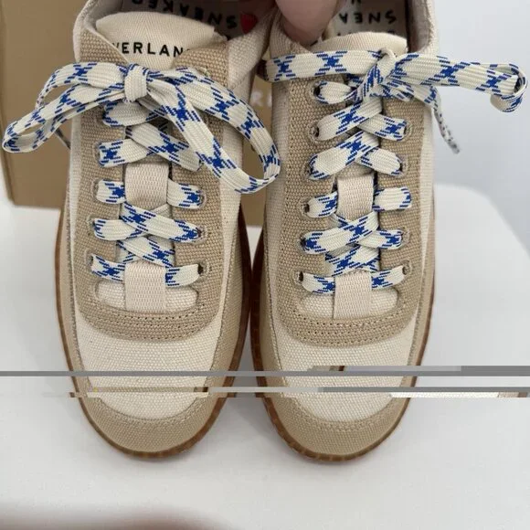 Everlane Tread Bare Sneaker size 8 Women's in Canvas/Red/Blue Lace-up Shoes - Picture 8 of 11